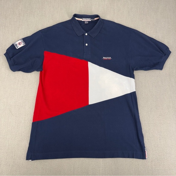 Nautica Other - 90s Nautica Competition Polo XXL Flag Shirt Colorblock HipHop Y2K Streetwear USA